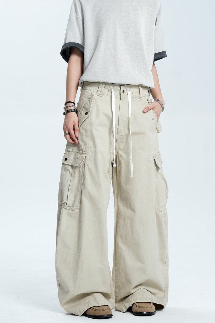 Drawstring Multi Pocket Pants — Trenqor Basics — view 5