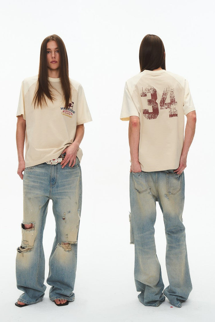 Letter Print Raglan Tee — Blind/No Plan — view 5