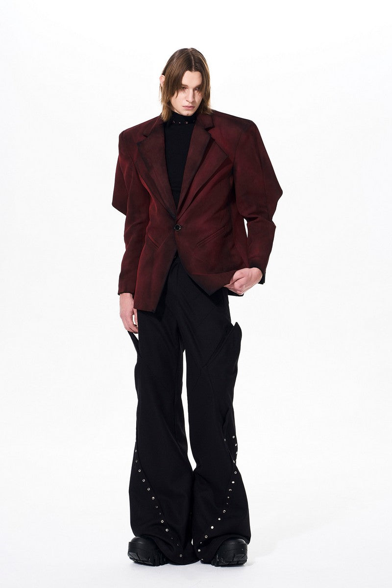 Distressed Suede Layered Blazer