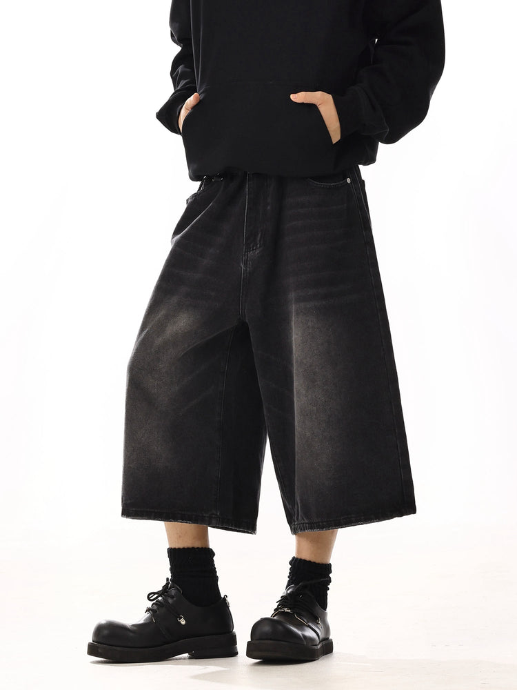 Vintage Black Cropped Shorts — MEBXX — view 9