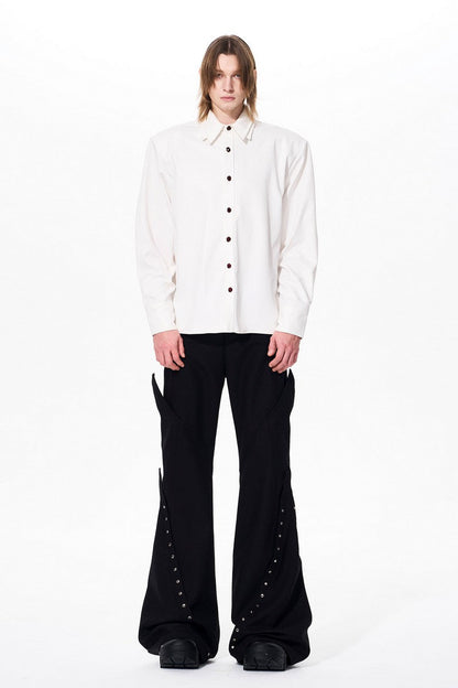 Double Collar Padded Dress Shirt