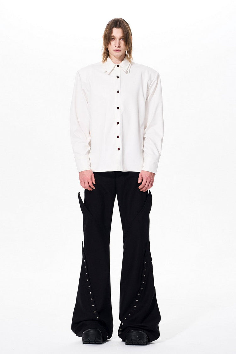 Double Collar Padded Dress Shirt — STARTEXCEEDEND — view 4