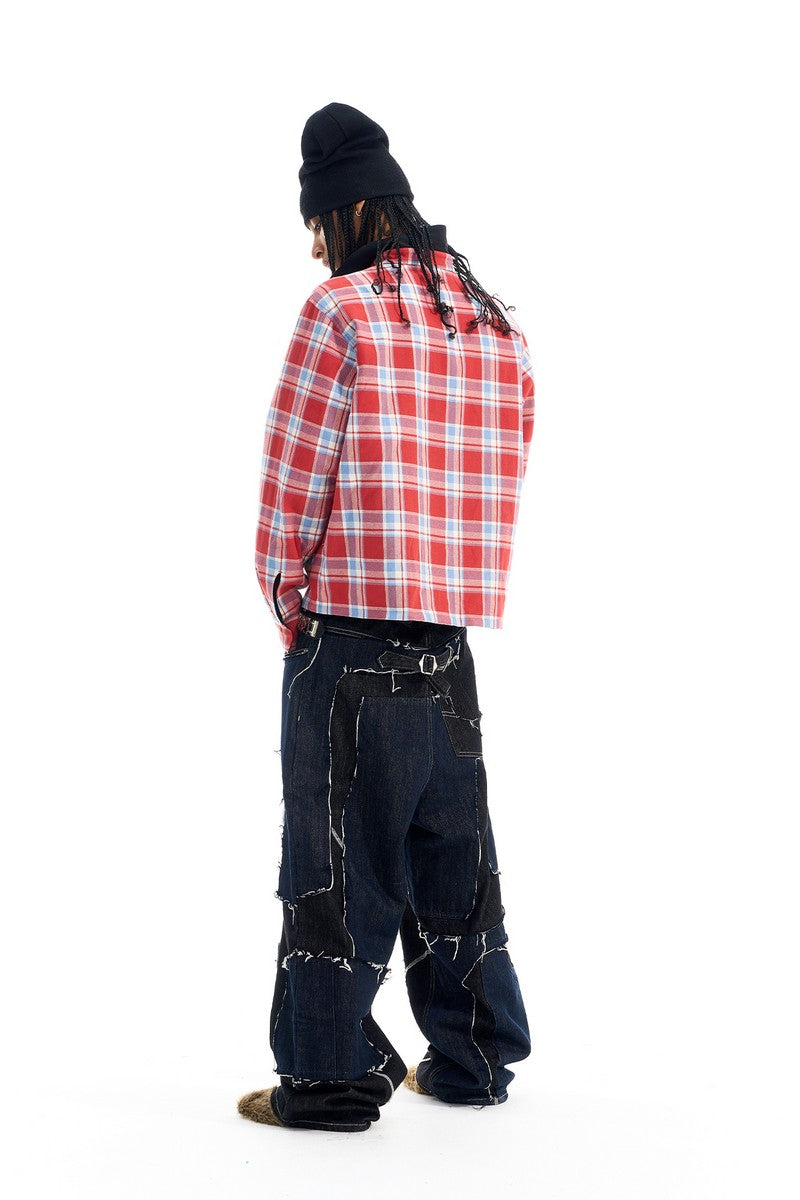 Reversible Plaid Overshirt Jacket
