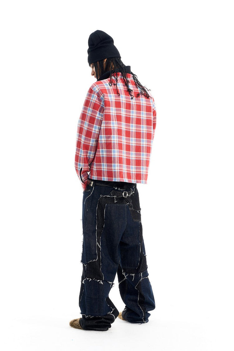 Reversible Plaid Overshirt Jacket — Blind/No Plan — view 2