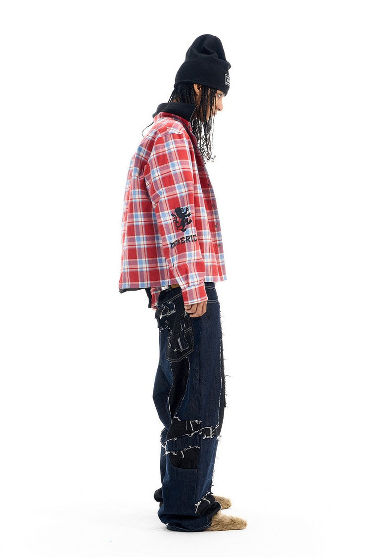 Reversible Plaid Overshirt Jacket — Blind/No Plan — view 3