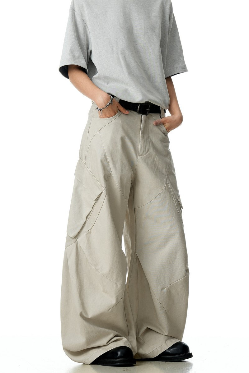 Beige Deconstructed Scythe Pants