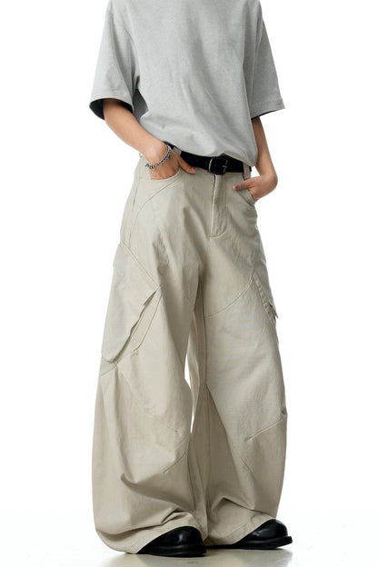Beige Deconstructed Scythe Pants