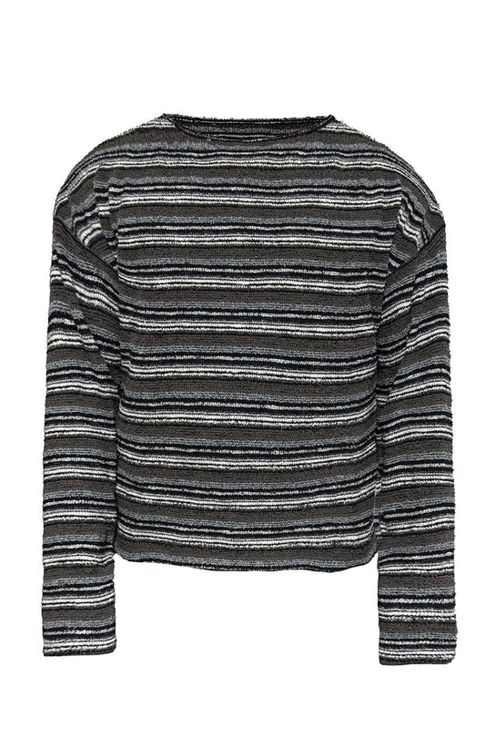 Striped Knit Oversized Long Sleeve