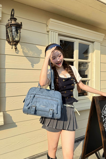 Suede Commuter Tote Bag