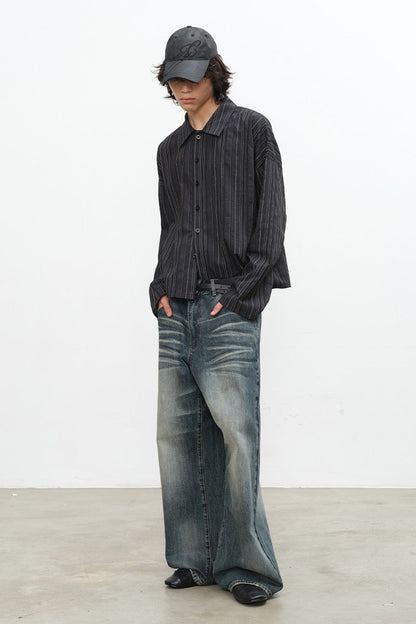 Washed Straight Leg Jeans