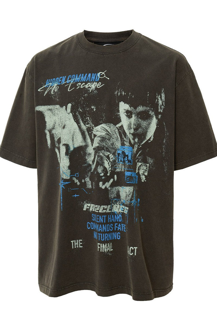 Washed Vintage Movie Graphic T-Shirt — F2CE — view 5