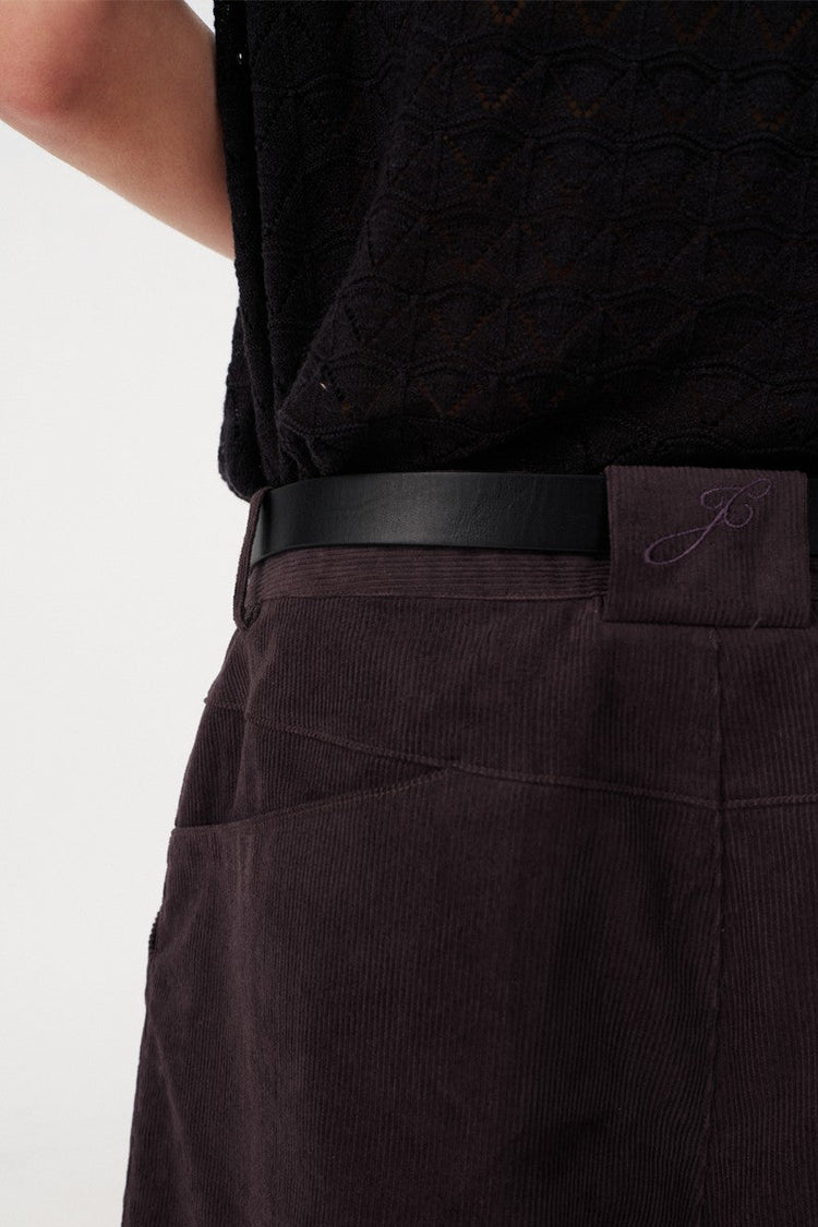 Corduroy Stripe Capri Shorts — JCAESAR — view 5