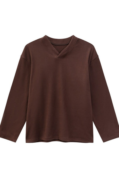 Thermal V-Neck Long Sleeve Tee