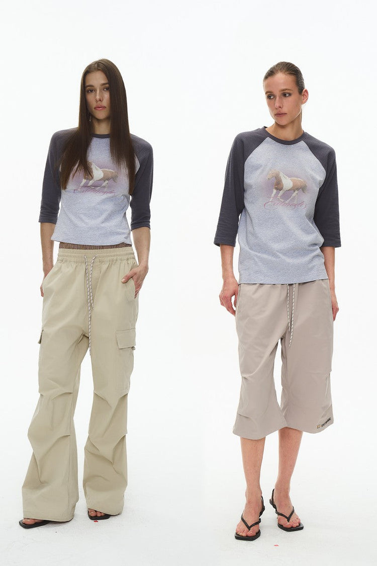 Waffle Three Quarter Raglan Tee — Blind/No Plan — view 7