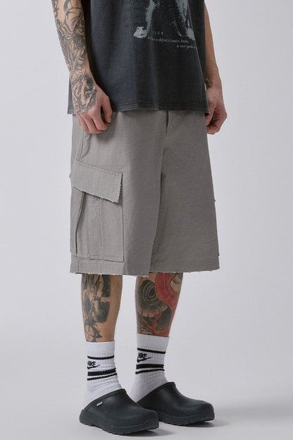 Distressed Utility Cargo Shorts