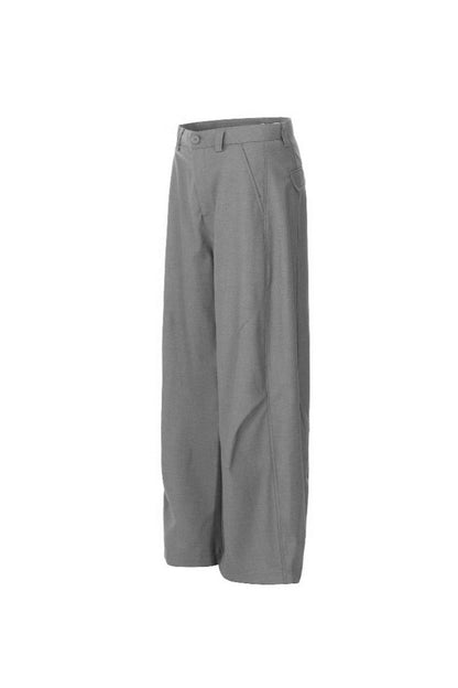 Curved Pleated Trousers