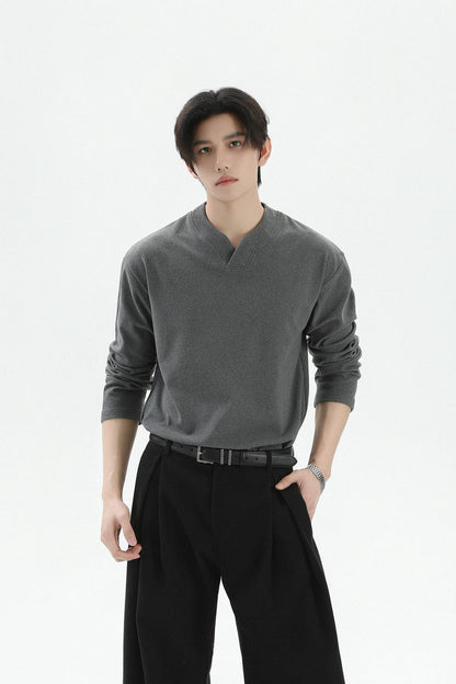 Thermal V-Neck Long Sleeve Tee