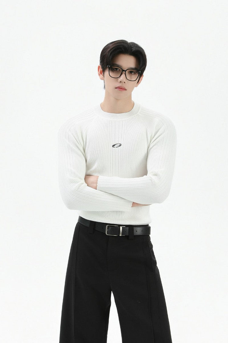 Slim Fit Ribbed Knit Sweater — Turntide — view 4
