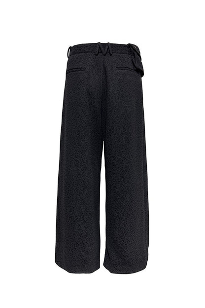 Pleated Jacquard Camo Trousers