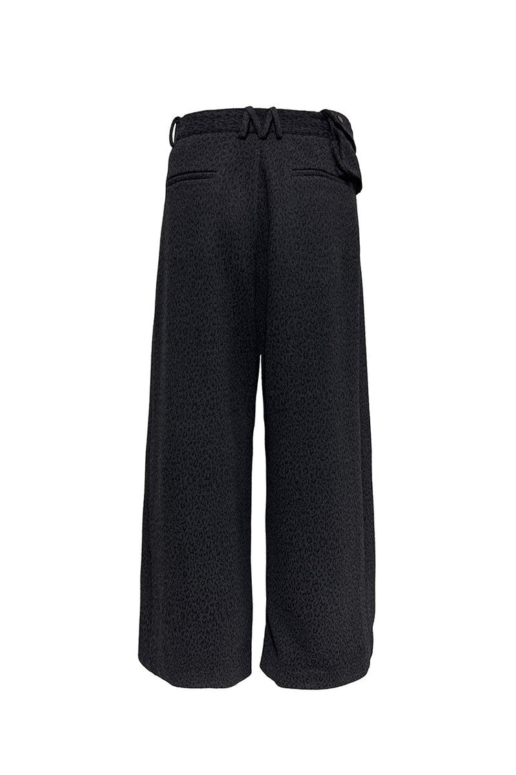 Pleated Jacquard Camo Trousers