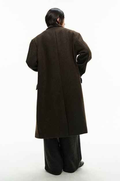 Houndstooth Wool Peak Coat