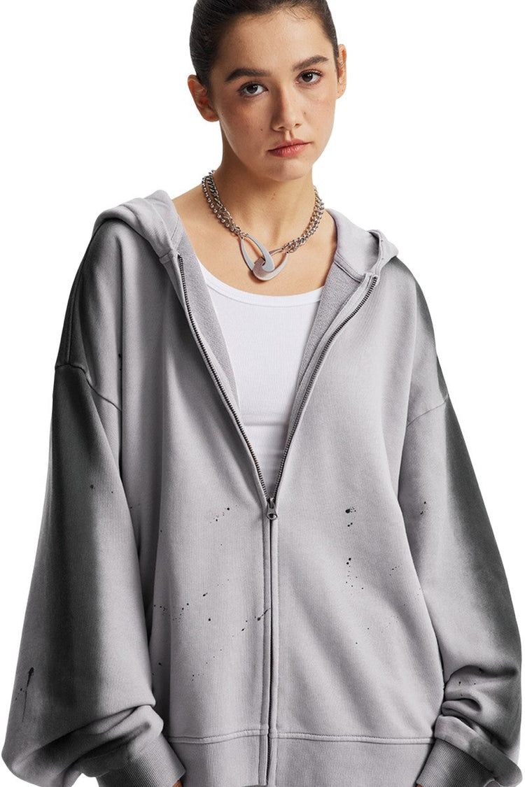 Spray Paint Graffiti Zip Hoodie — Trenqor Basics