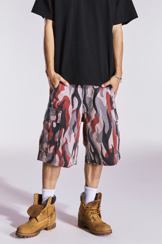 Flame Camo Cargo Shorts