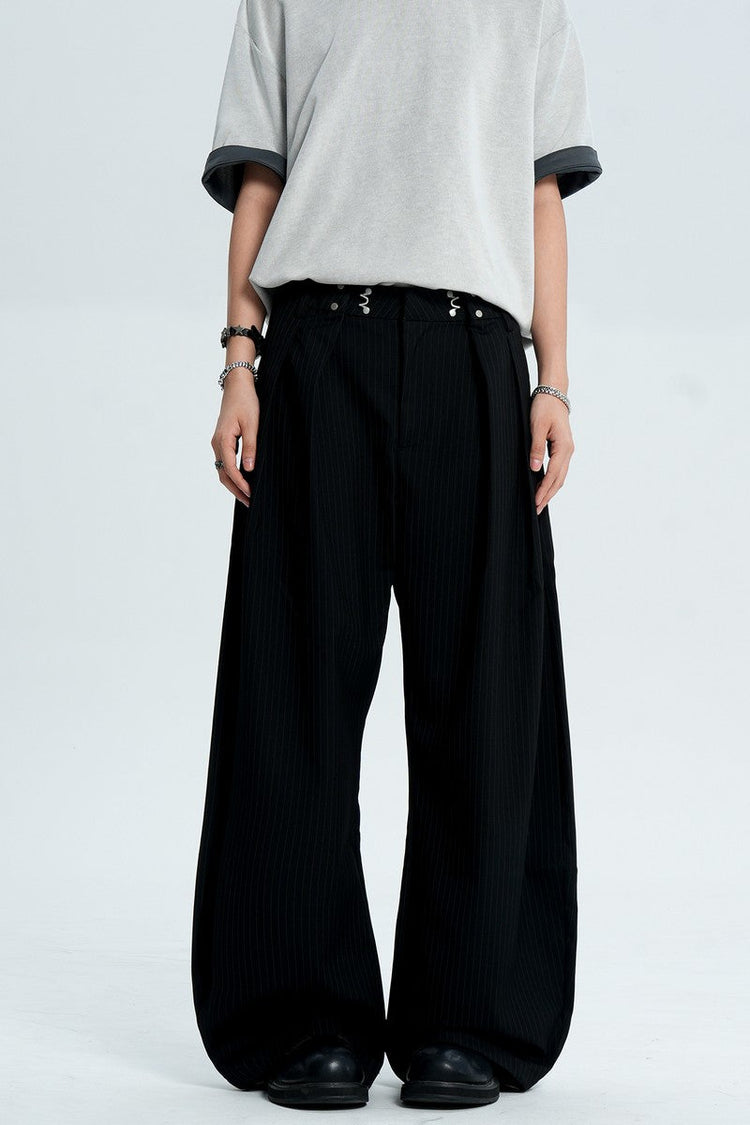 Striped Pleated Dress Pants — Trenqor Basics