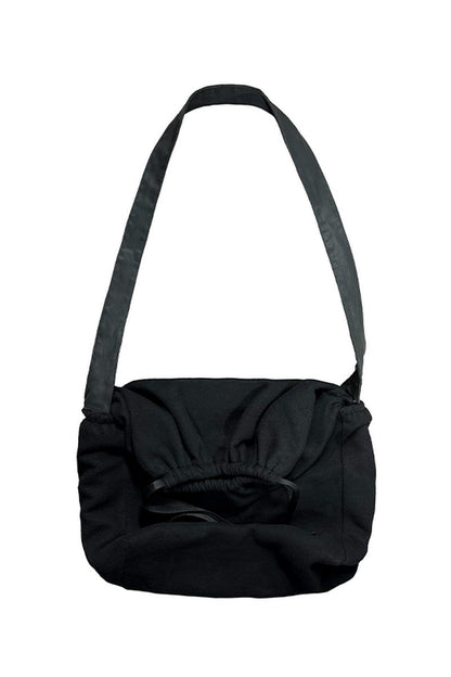 Patchwork Leather Drawstring Bag