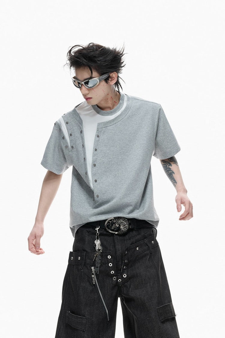 Studded Layered Short Sleeve Tee — Argue Culture — view 5