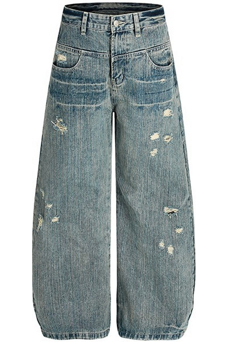 Distressed Blue Street Jeans