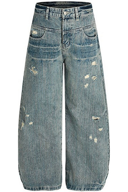 Distressed Blue Street Jeans