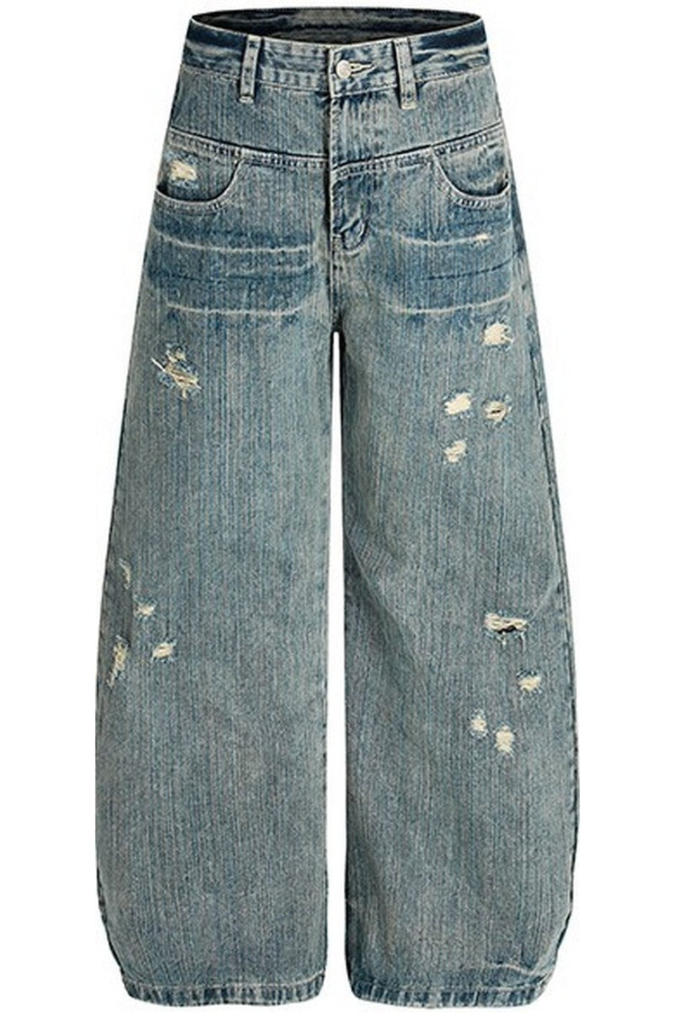 Distressed Blue Street Jeans — Trenqor Basics — view 6