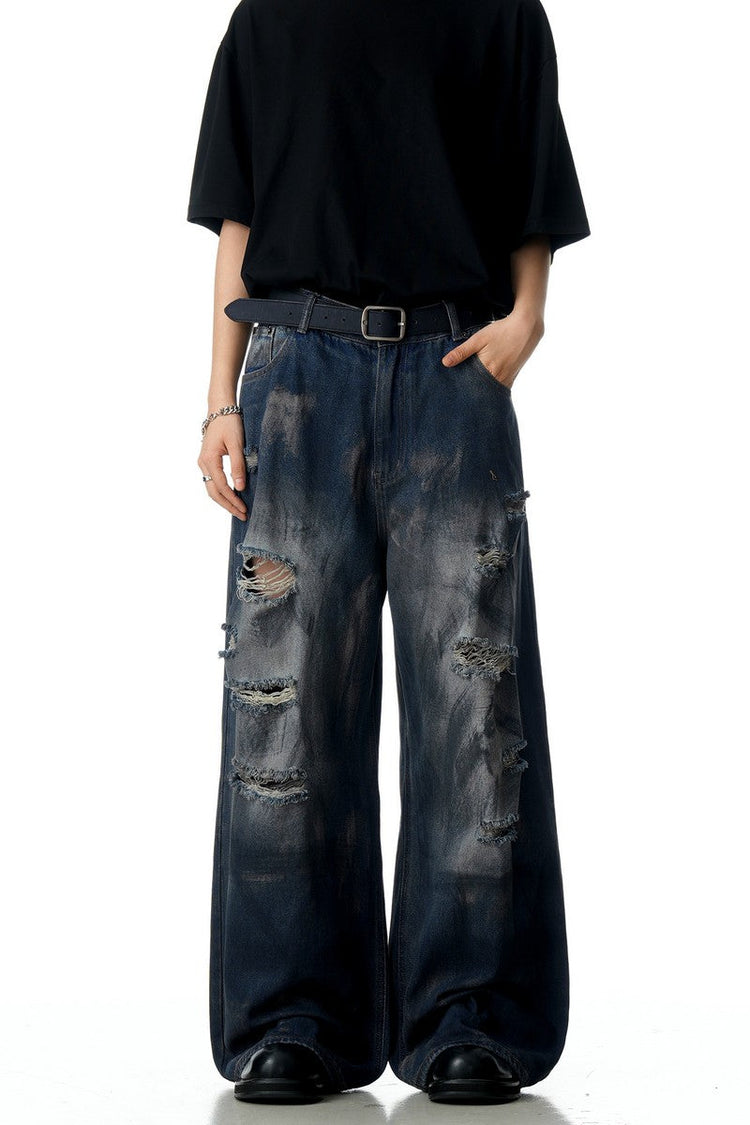 Wasteland Ripped Straight Jeans — Trenqor Basics — view 5
