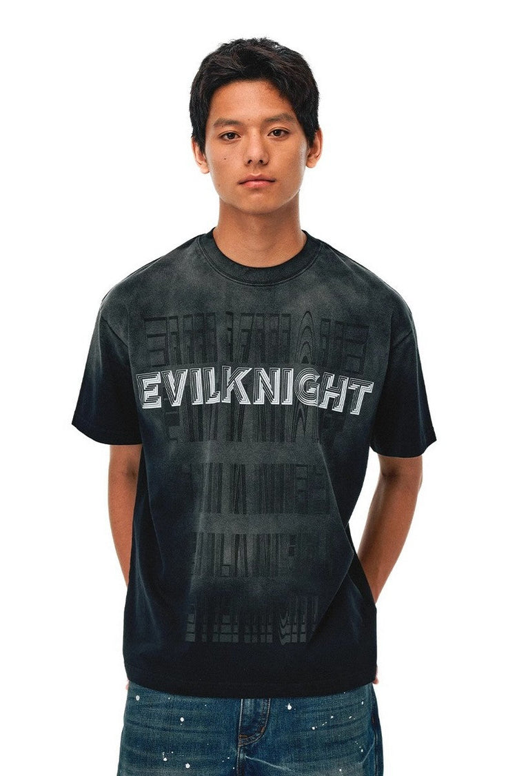 Vintage Washed Allover Print Tee — Evil Knight