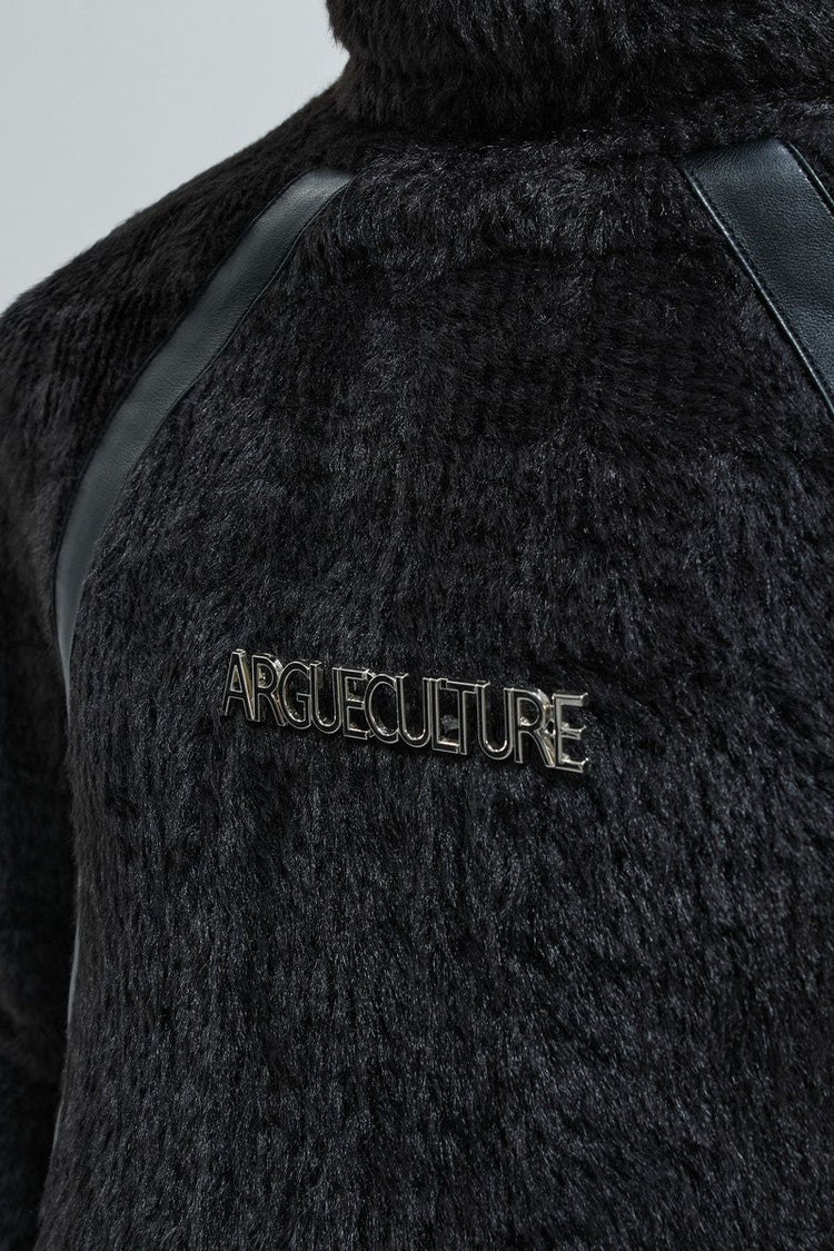 Deconstructed Fleece Turtleneck Top