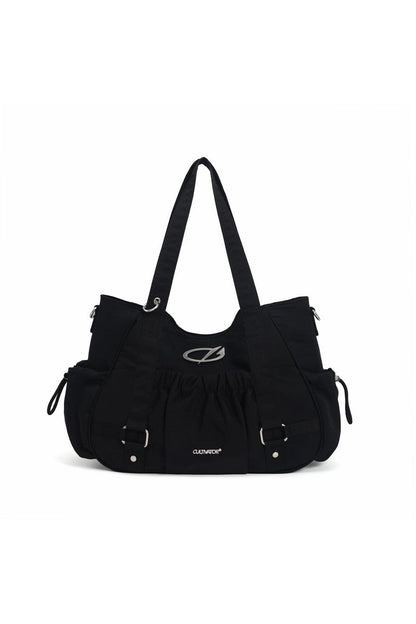 Ruched Nylon Tote Bag