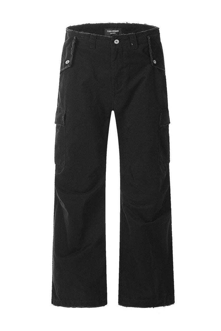 Distressed Washed Cargo Pants — Trenqor Basics — view 5