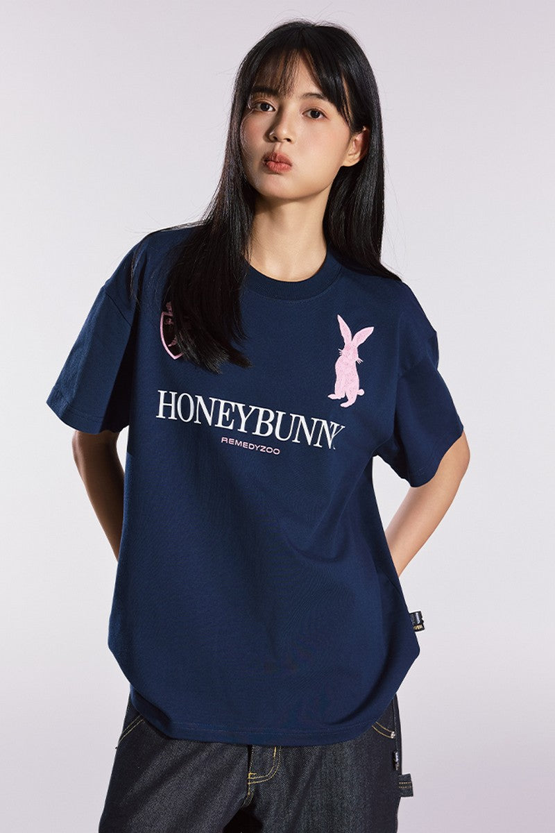 Embroidered Bunny Graphic Tee