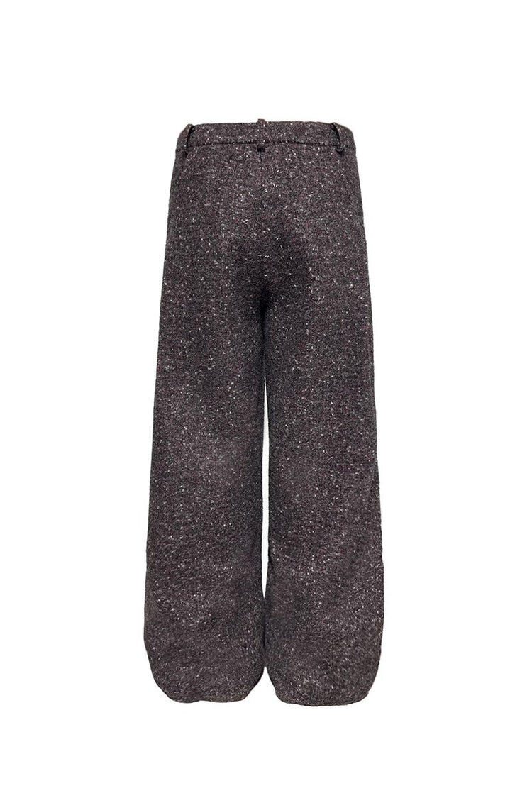 Double Pleated Tweed Trousers