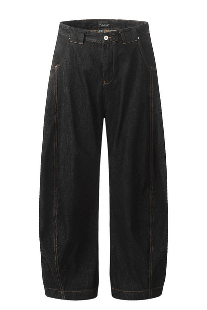 Black Curved Wide Jeans