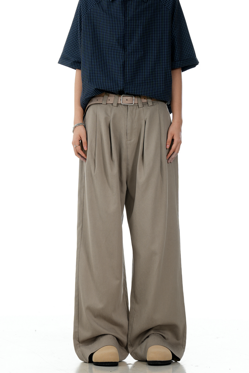 Camel Pleated Trousers