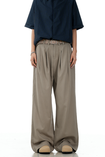 Camel Pleated Trousers