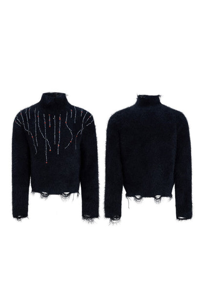 Embellished Cyber Turtleneck Sweater