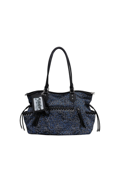 Leopard Denim Tote Bag