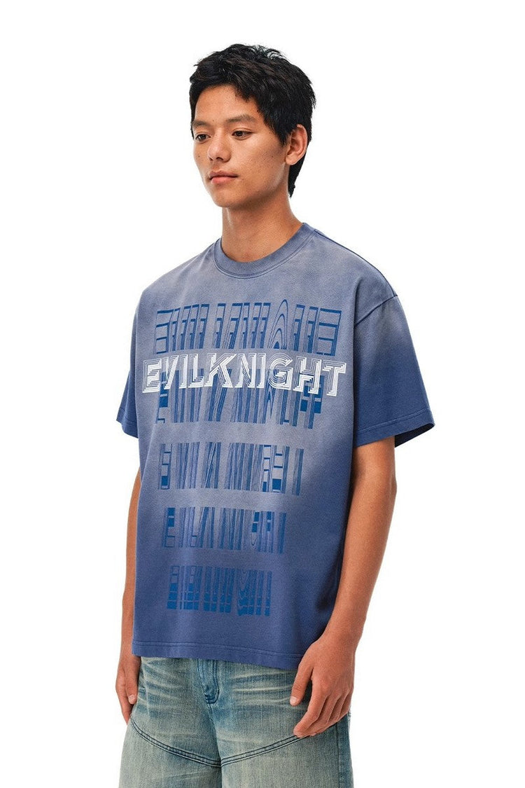 Vintage Washed Allover Print Tee — Evil Knight — view 3