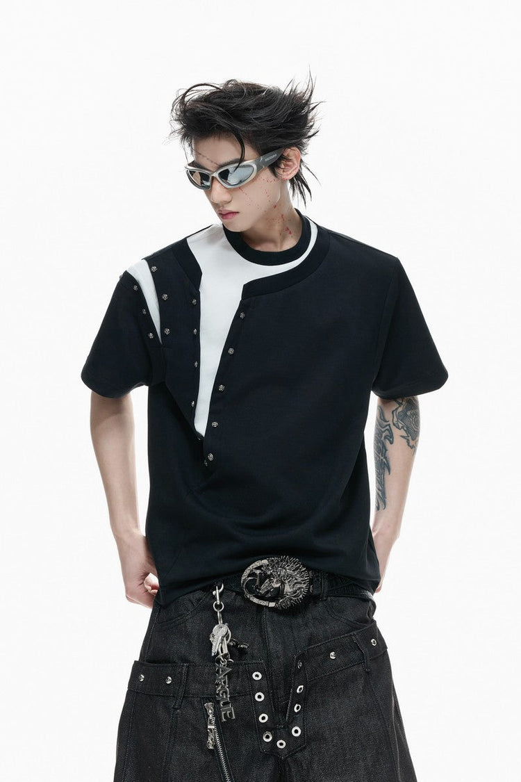 Studded Layered Short Sleeve Tee — Argue Culture