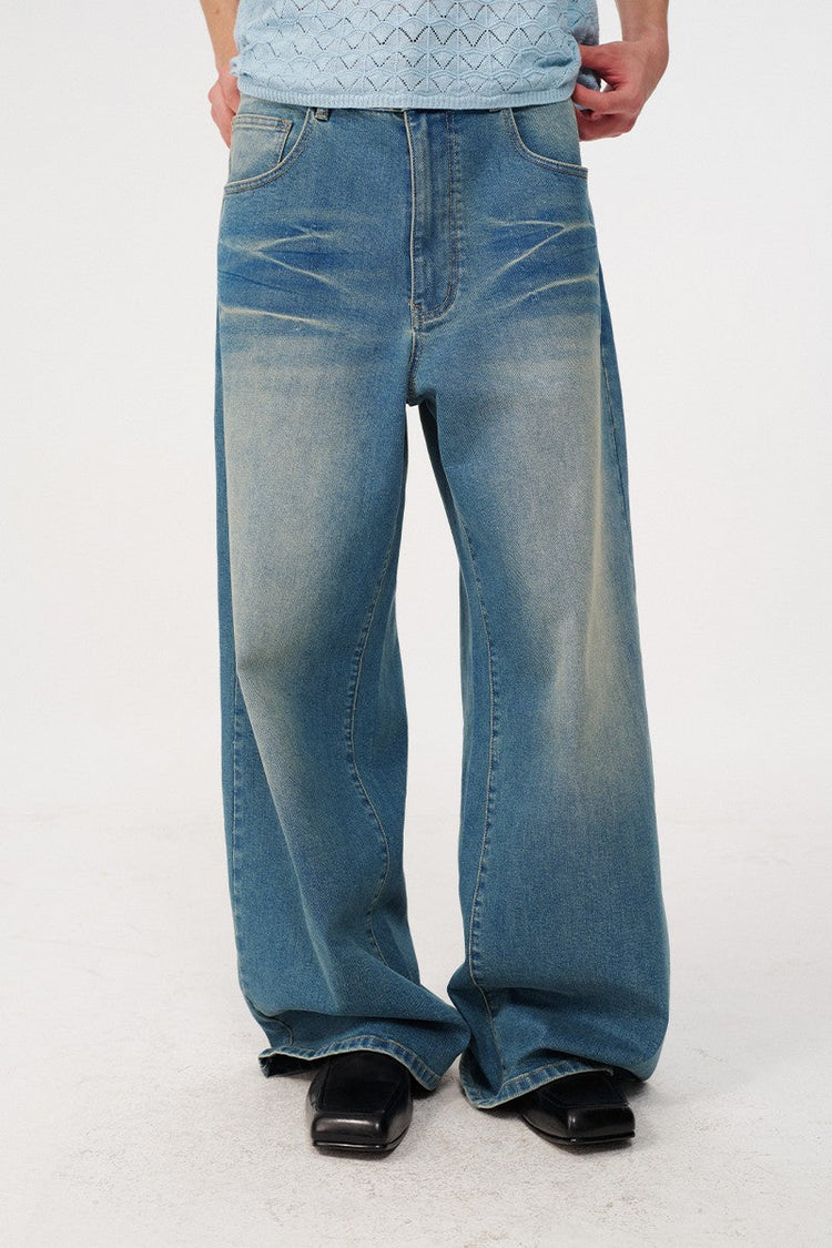 Washed Wide Leg Jeans — JCAESAR — view 2