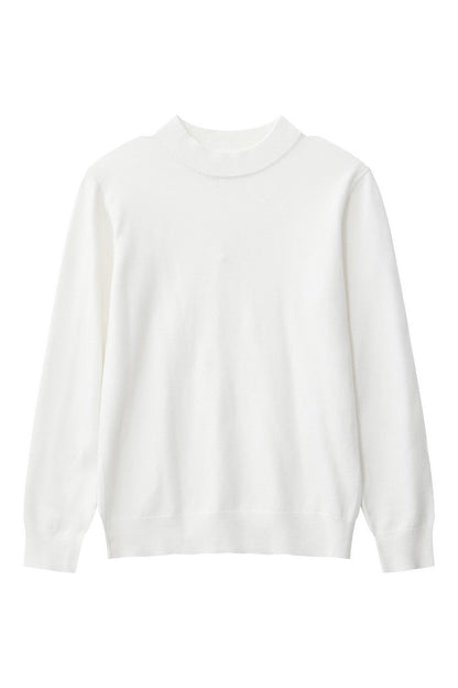 Wool Blend Mock Neck Sweater