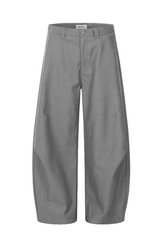 Curved Pleated Trousers